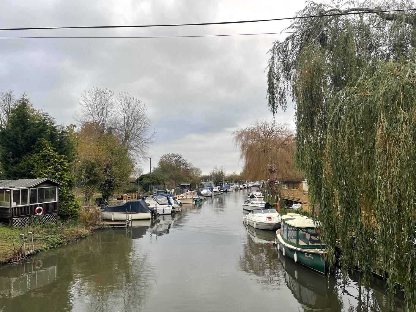 Boats moored along the Great Stour