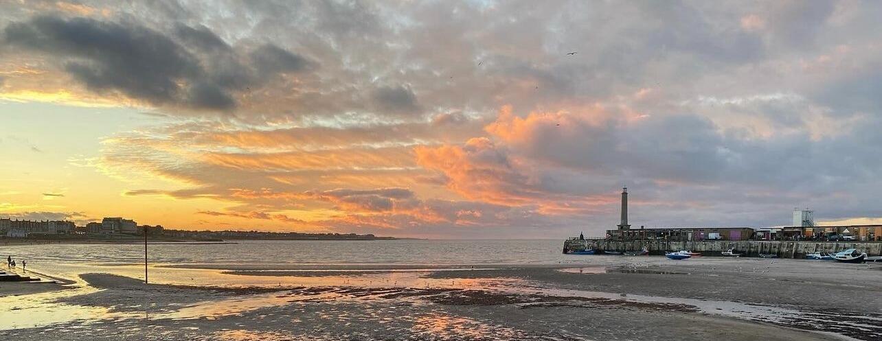 Sunset across Margate harbour