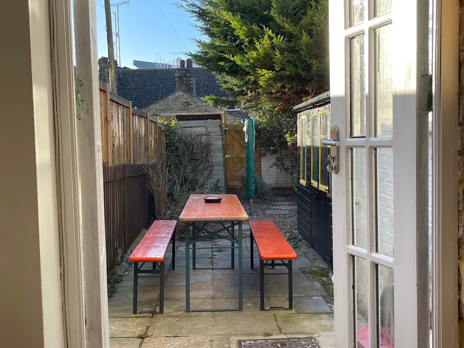 Garden doors open onto the patio